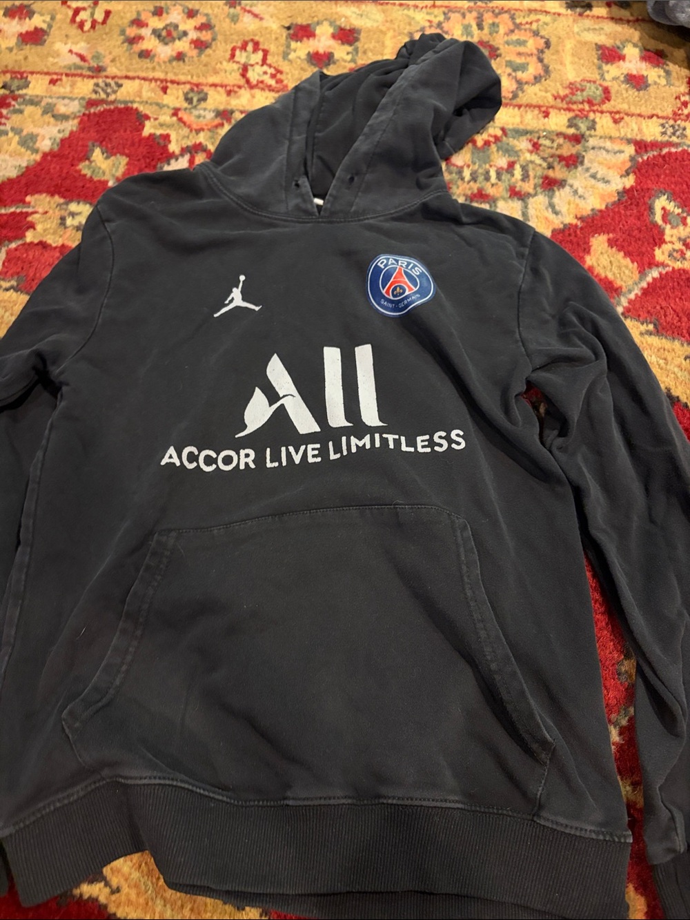 Paris Saint-Germain x Jordan Black Hoodie with All Accor Logo
